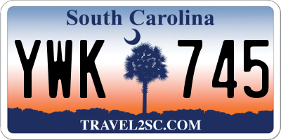 SC license plate YWK745