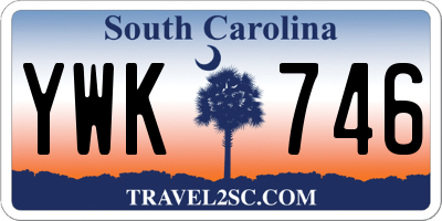 SC license plate YWK746