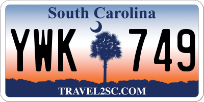 SC license plate YWK749