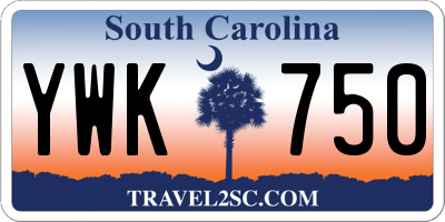 SC license plate YWK750