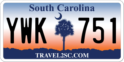 SC license plate YWK751
