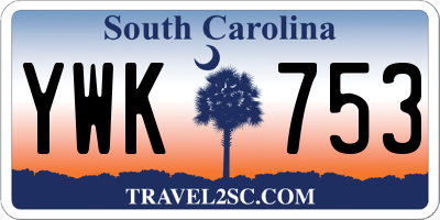 SC license plate YWK753