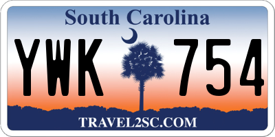 SC license plate YWK754