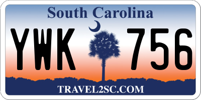 SC license plate YWK756