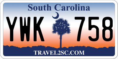 SC license plate YWK758