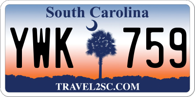 SC license plate YWK759