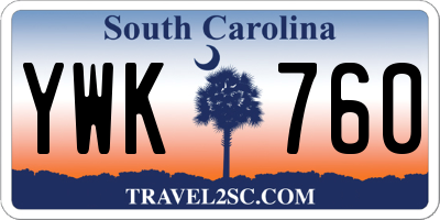 SC license plate YWK760