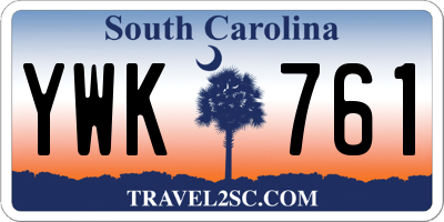 SC license plate YWK761