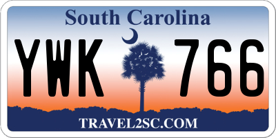 SC license plate YWK766
