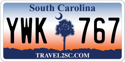 SC license plate YWK767