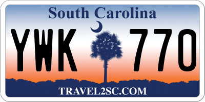 SC license plate YWK770