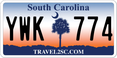 SC license plate YWK774