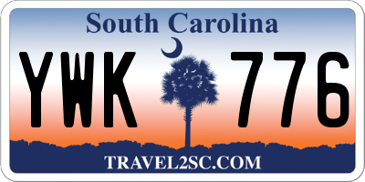 SC license plate YWK776