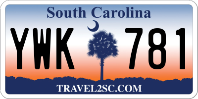 SC license plate YWK781