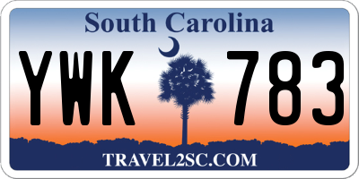 SC license plate YWK783