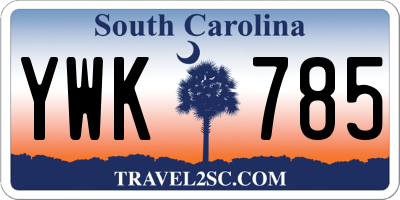 SC license plate YWK785