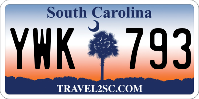 SC license plate YWK793