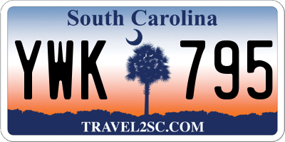 SC license plate YWK795