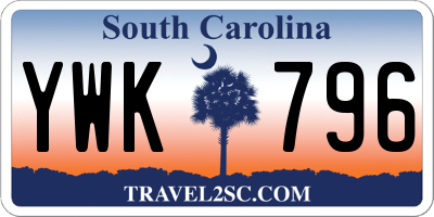 SC license plate YWK796