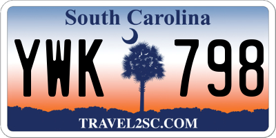 SC license plate YWK798