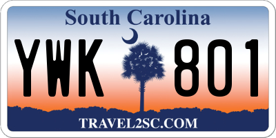 SC license plate YWK801