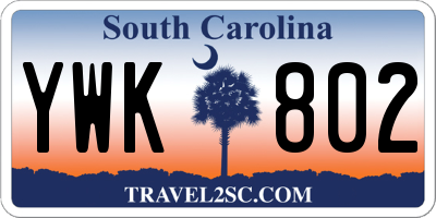 SC license plate YWK802