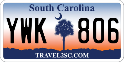 SC license plate YWK806