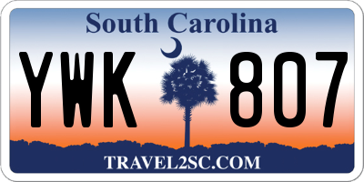 SC license plate YWK807