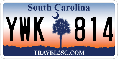 SC license plate YWK814