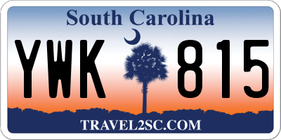 SC license plate YWK815