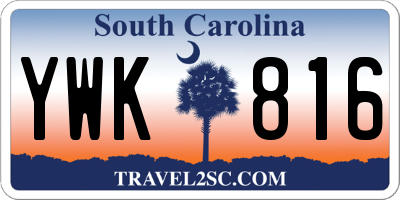 SC license plate YWK816