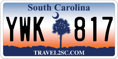 SC license plate YWK817