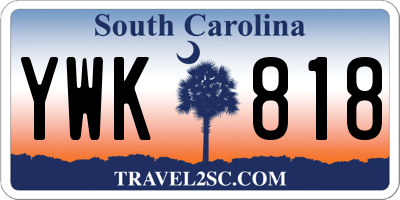 SC license plate YWK818