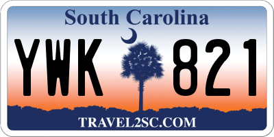 SC license plate YWK821