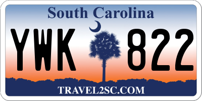 SC license plate YWK822