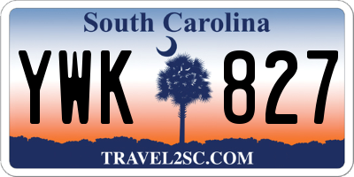SC license plate YWK827
