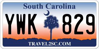 SC license plate YWK829