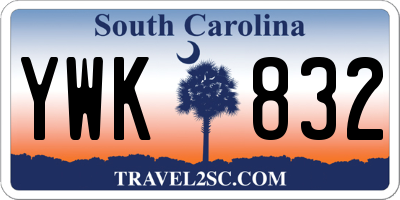 SC license plate YWK832