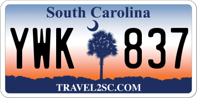 SC license plate YWK837