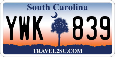 SC license plate YWK839