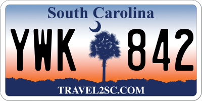 SC license plate YWK842