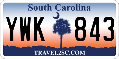 SC license plate YWK843