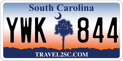 SC license plate YWK844