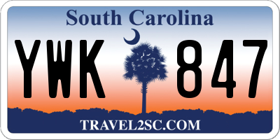 SC license plate YWK847