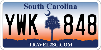 SC license plate YWK848