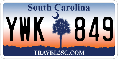 SC license plate YWK849