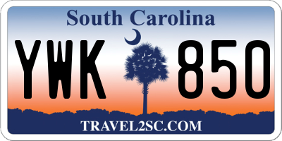 SC license plate YWK850