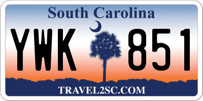 SC license plate YWK851