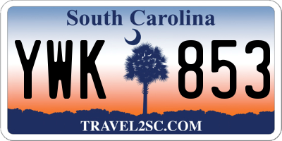 SC license plate YWK853