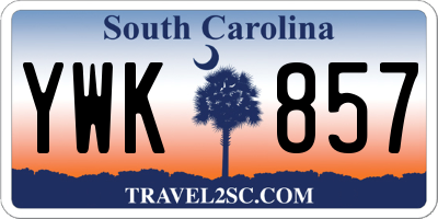SC license plate YWK857